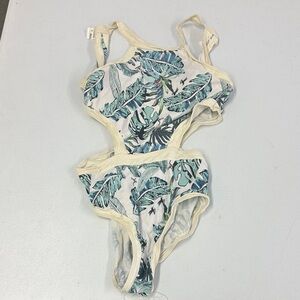 Tropical Leaf Kids Swim One Piece